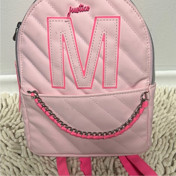 Justice Quilted Padded Initial Mini Backpack Purse - Picture 2 of 6